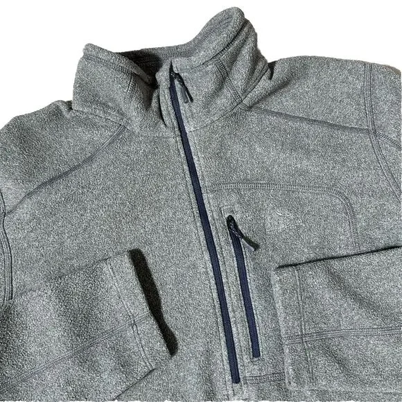 LL Bean Mens Large Regular Slightly Fitted 1/4 Zip Fleece Pullover Gray Jacket - Picture 3 of 10